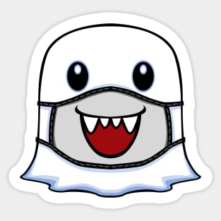 Happy Ghost Halloween with Smiling Mask Sticker